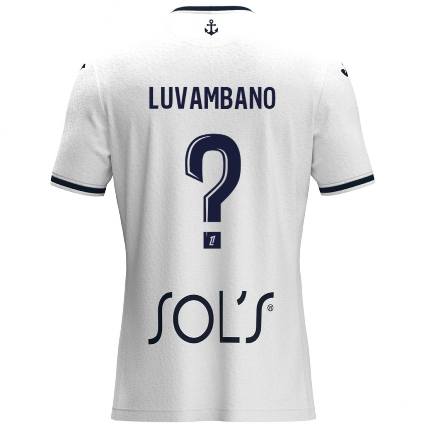 Niño Camiseta Ethan Luvambano #0 Blanco Azul Oscuro 2ª Equipación 2024/25 La Camisa Argentina