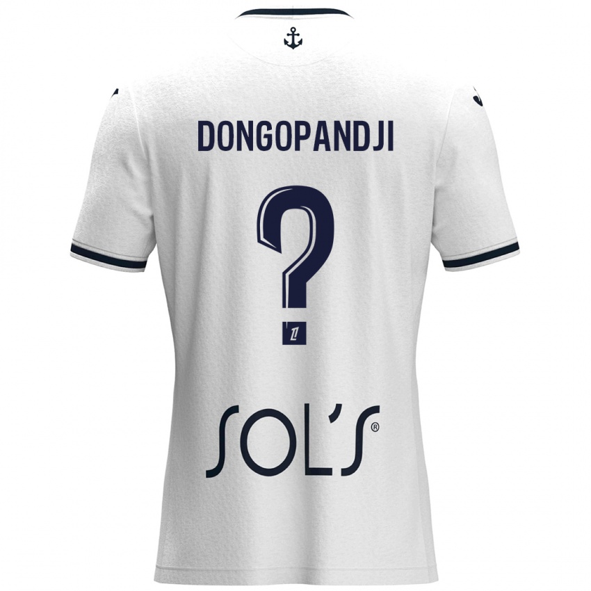 Niño Camiseta Hakim Dongopandji #0 Blanco Azul Oscuro 2ª Equipación 2024/25 La Camisa Argentina