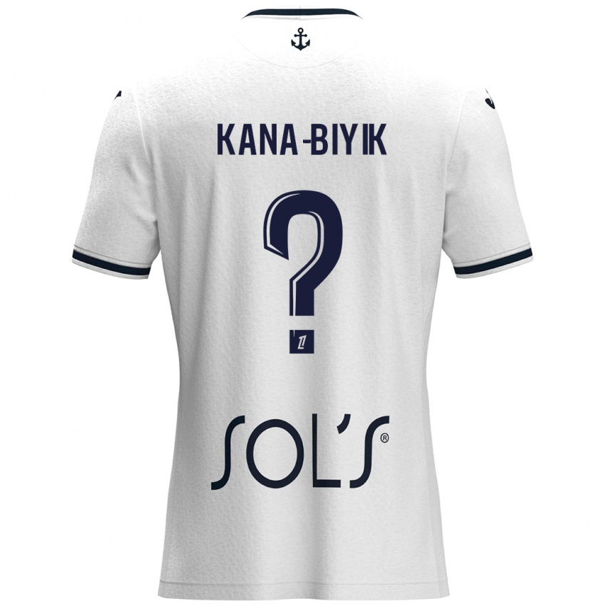 Niño Camiseta Enzo Kana-Biyik #0 Blanco Azul Oscuro 2ª Equipación 2024/25 La Camisa Argentina