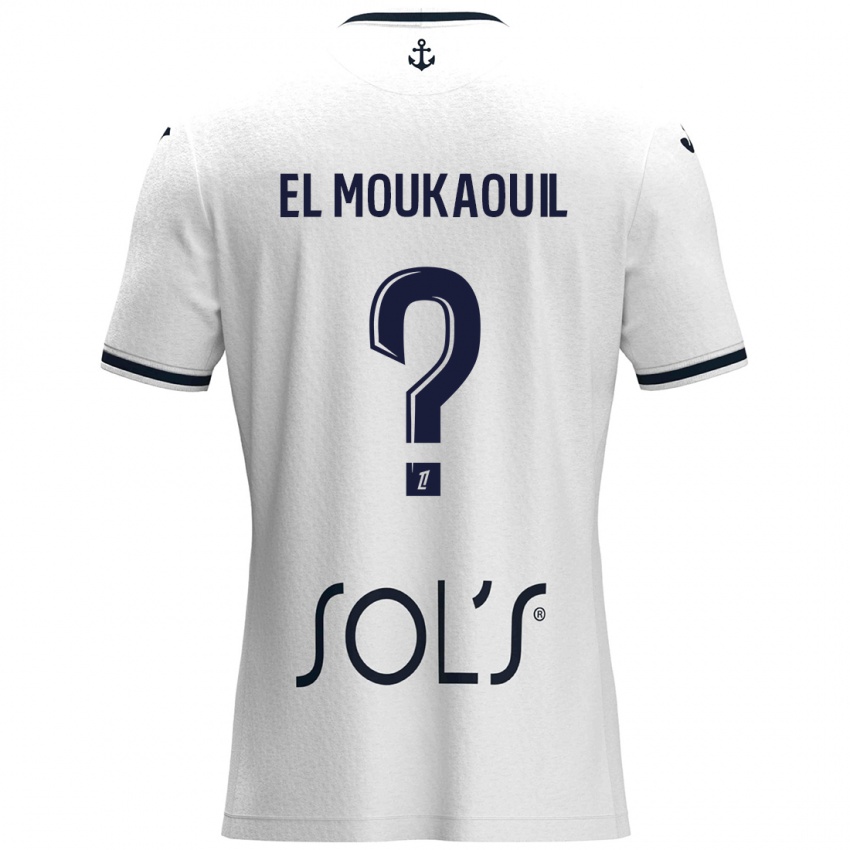 Niño Camiseta Mohamed El Moukaouil #0 Blanco Azul Oscuro 2ª Equipación 2024/25 La Camisa Argentina