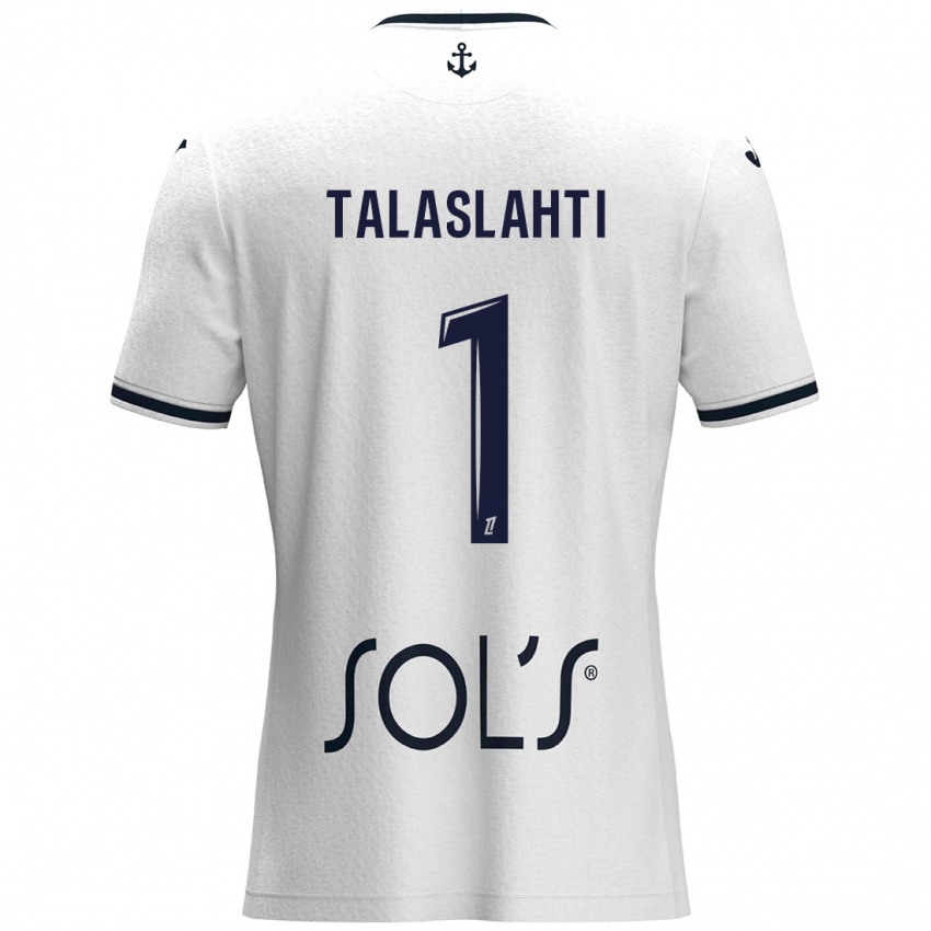 Niño Camiseta Katriina Talaslahti #1 Blanco Azul Oscuro 2ª Equipación 2024/25 La Camisa Argentina