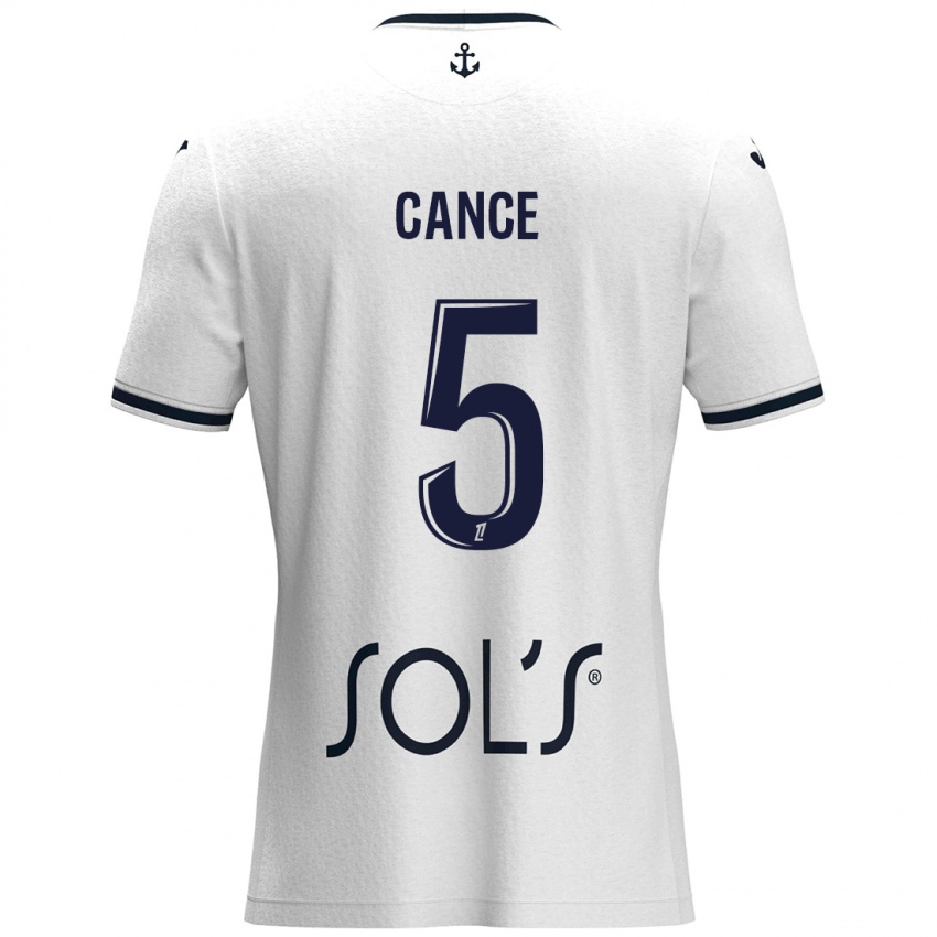 Niño Camiseta Laurie Cance #5 Blanco Azul Oscuro 2ª Equipación 2024/25 La Camisa Argentina