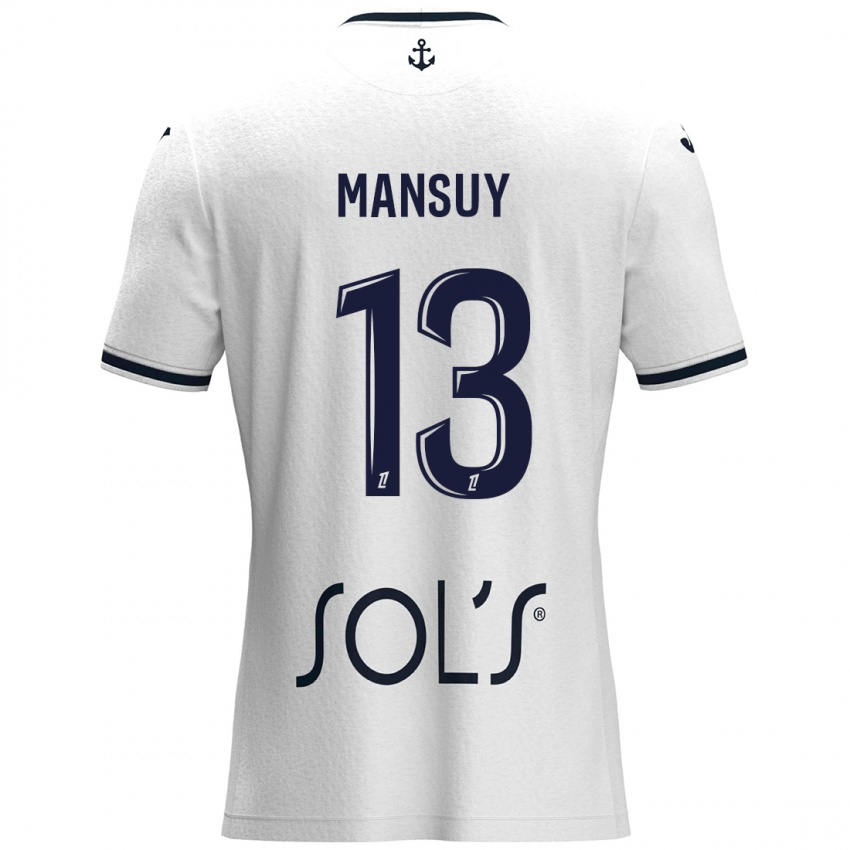 Niño Camiseta Héloïse Mansuy #13 Blanco Azul Oscuro 2ª Equipación 2024/25 La Camisa Argentina