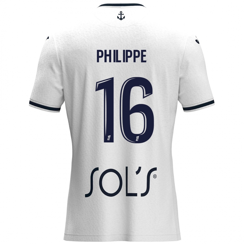 Niño Camiseta Laëtitia Philippe #16 Blanco Azul Oscuro 2ª Equipación 2024/25 La Camisa Argentina