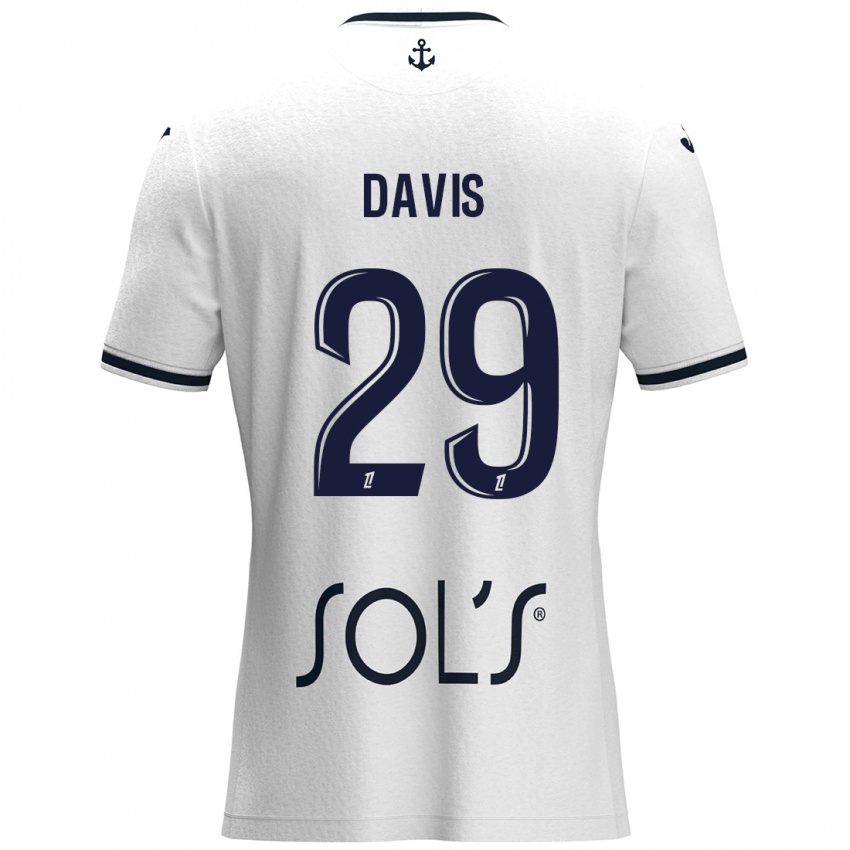 Niño Camiseta Deja Davis #29 Blanco Azul Oscuro 2ª Equipación 2024/25 La Camisa Argentina