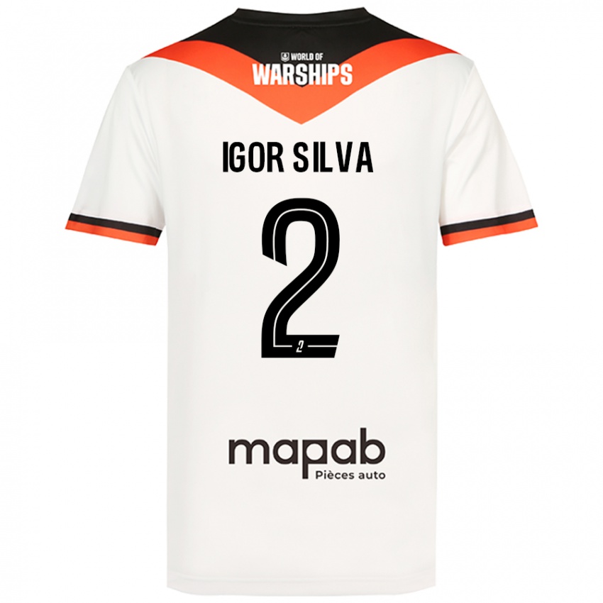 Niño Camiseta Igor Silva #2 Blanco 2ª Equipación 2024/25 La Camisa Argentina