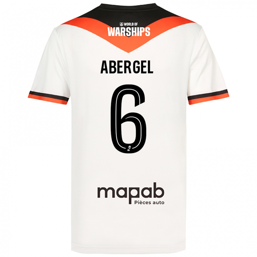 Niño Camiseta Laurent Abergel #6 Blanco 2ª Equipación 2024/25 La Camisa Argentina