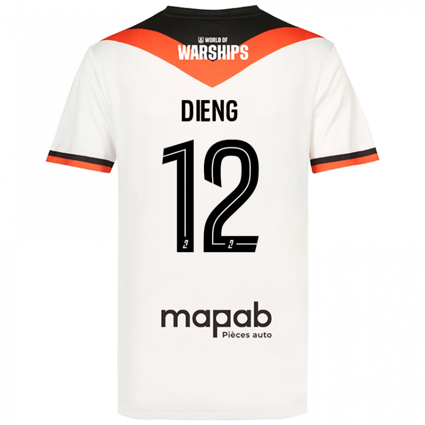 Niño Camiseta Bamba Dieng #12 Blanco 2ª Equipación 2024/25 La Camisa Argentina