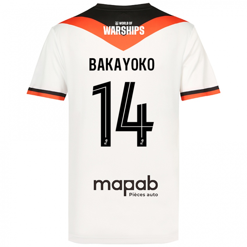 Niño Camiseta Tiemoué Bakayoko #14 Blanco 2ª Equipación 2024/25 La Camisa Argentina