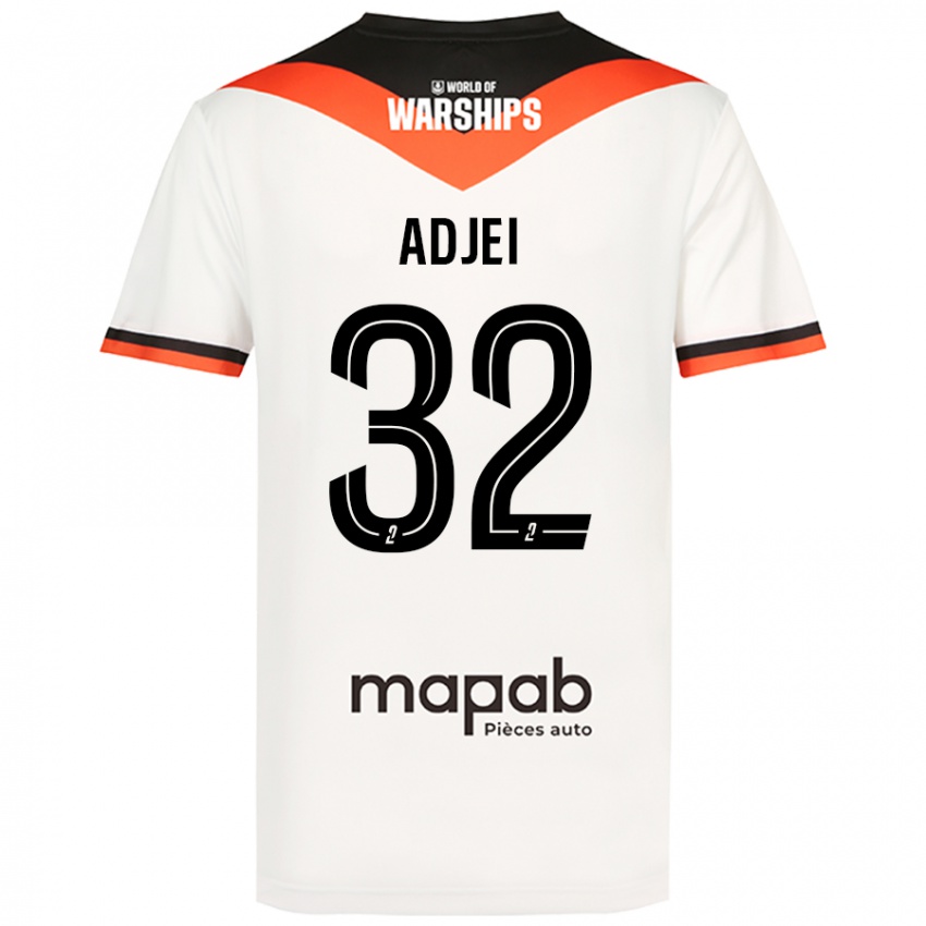 Niño Camiseta Nathaniel Adjei #32 Blanco 2ª Equipación 2024/25 La Camisa Argentina