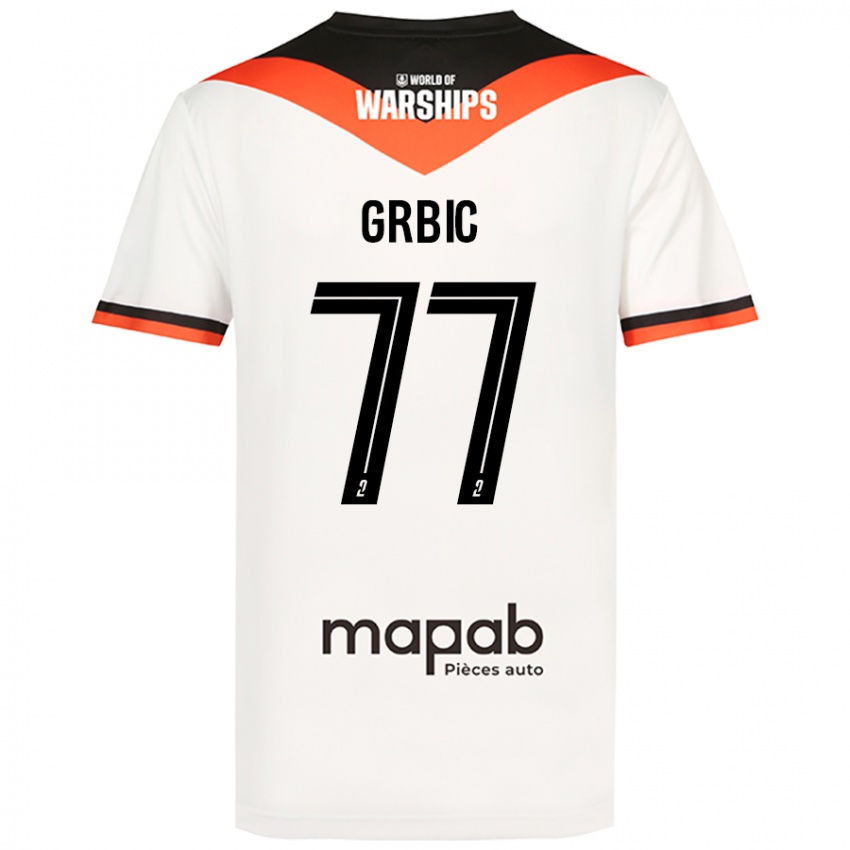 Niño Camiseta Adrian Grbic #77 Blanco 2ª Equipación 2024/25 La Camisa Argentina