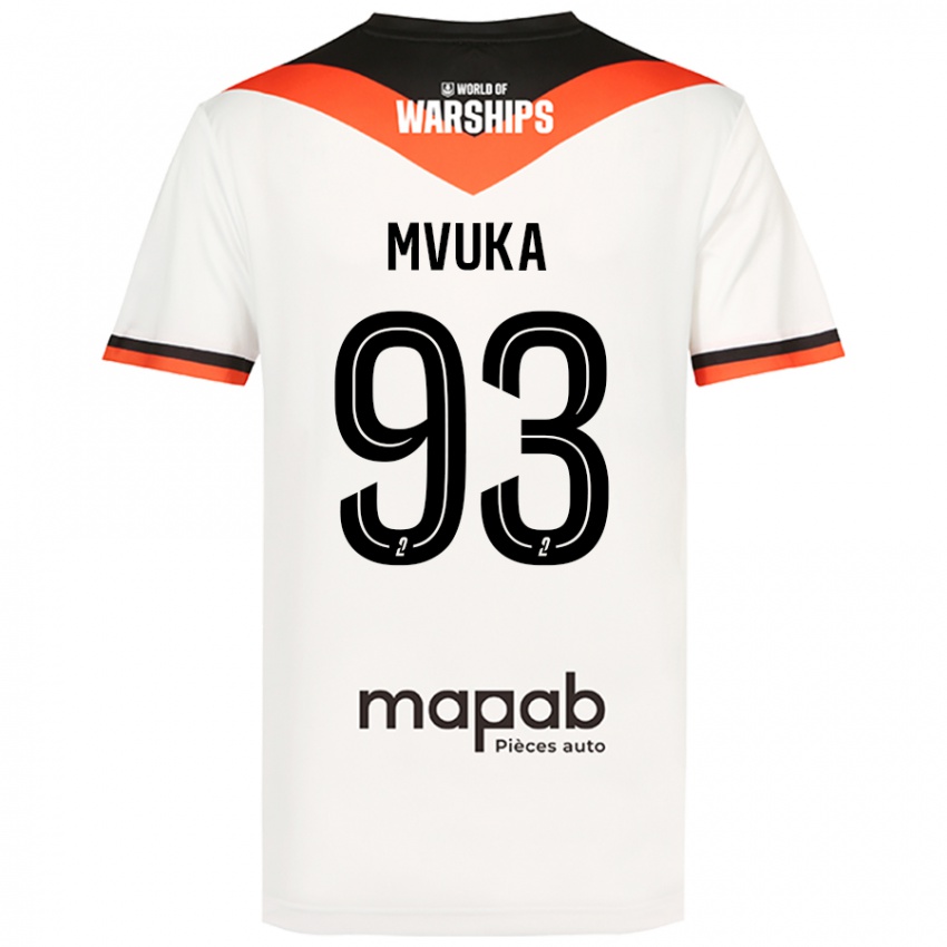 Niño Camiseta Joel Mvuka #93 Blanco 2ª Equipación 2024/25 La Camisa Argentina