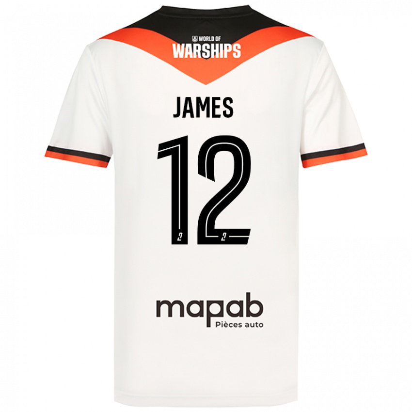 Niño Camiseta Isaac James #12 Blanco 2ª Equipación 2024/25 La Camisa Argentina