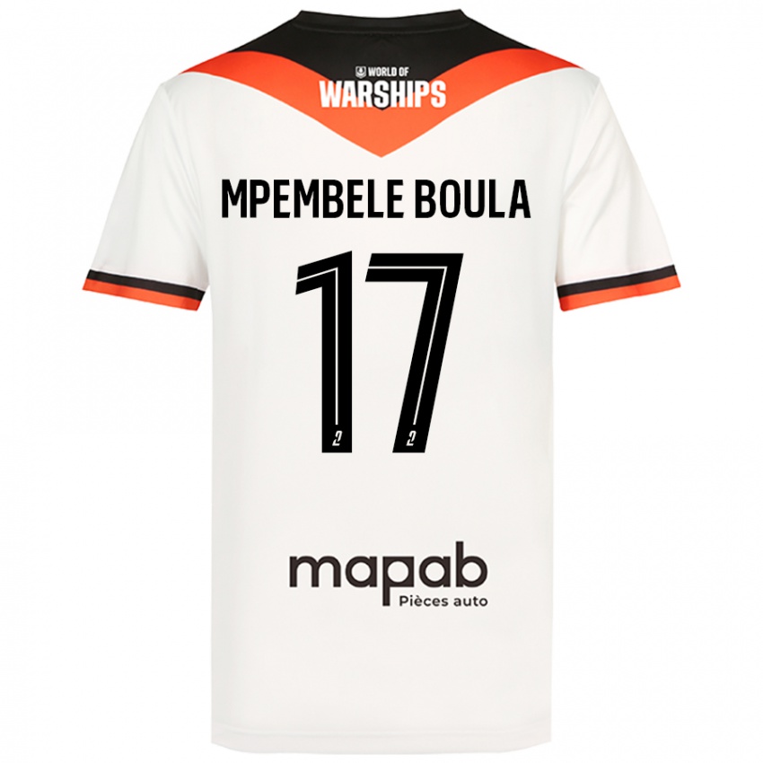 Niño Camiseta Exaucé Mpembele Boula #17 Blanco 2ª Equipación 2024/25 La Camisa Argentina