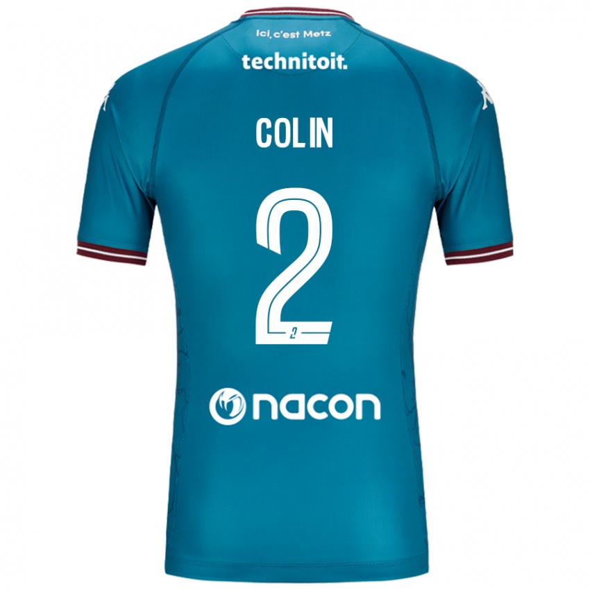 Niño Camiseta Maxime Colin #2 Azul Petróleo 2ª Equipación 2024/25 La Camisa Argentina