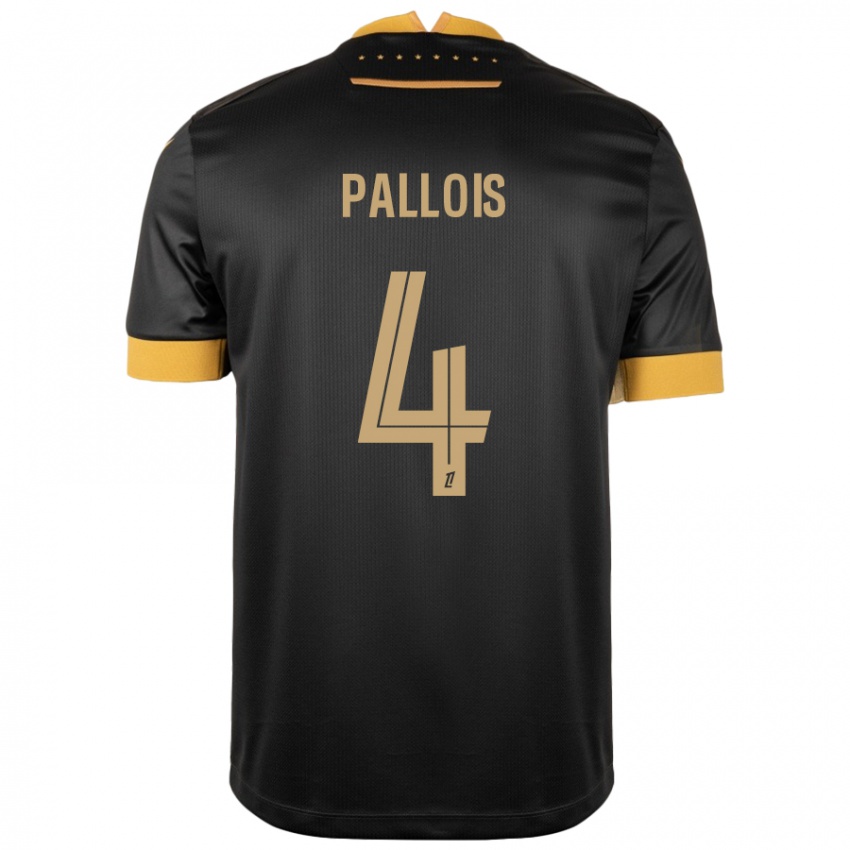 Niño Camiseta Nicolas Pallois #4 Negro Marrón 2ª Equipación 2024/25 La Camisa Argentina