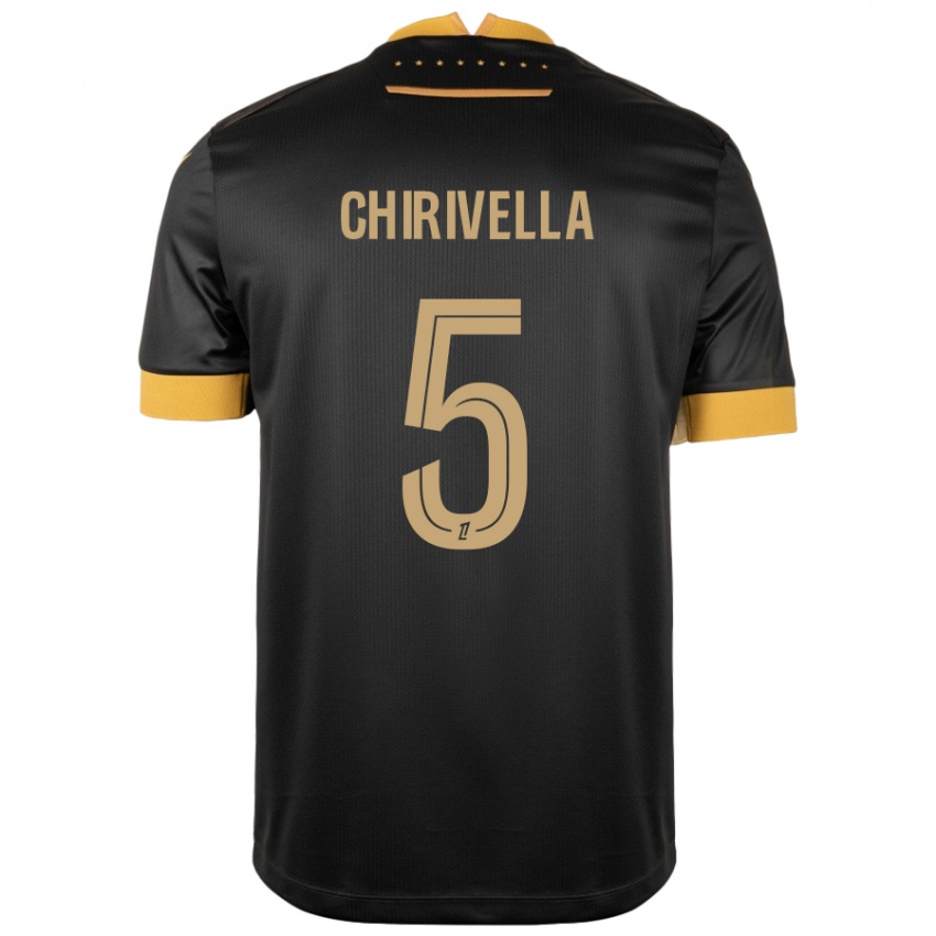 Niño Camiseta Pedro Chirivella #5 Negro Marrón 2ª Equipación 2024/25 La Camisa Argentina