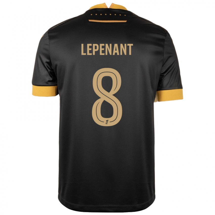 Niño Camiseta Johann Lepenant #8 Negro Marrón 2ª Equipación 2024/25 La Camisa Argentina