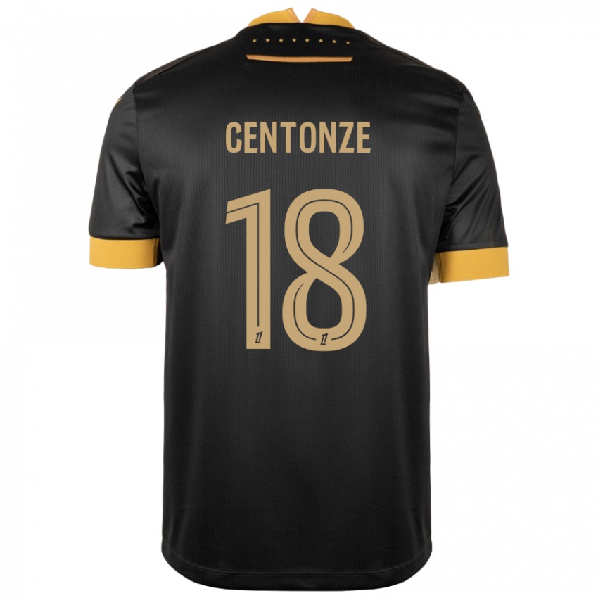 Niño Camiseta Fabien Centonze #18 Negro Marrón 2ª Equipación 2024/25 La Camisa Argentina