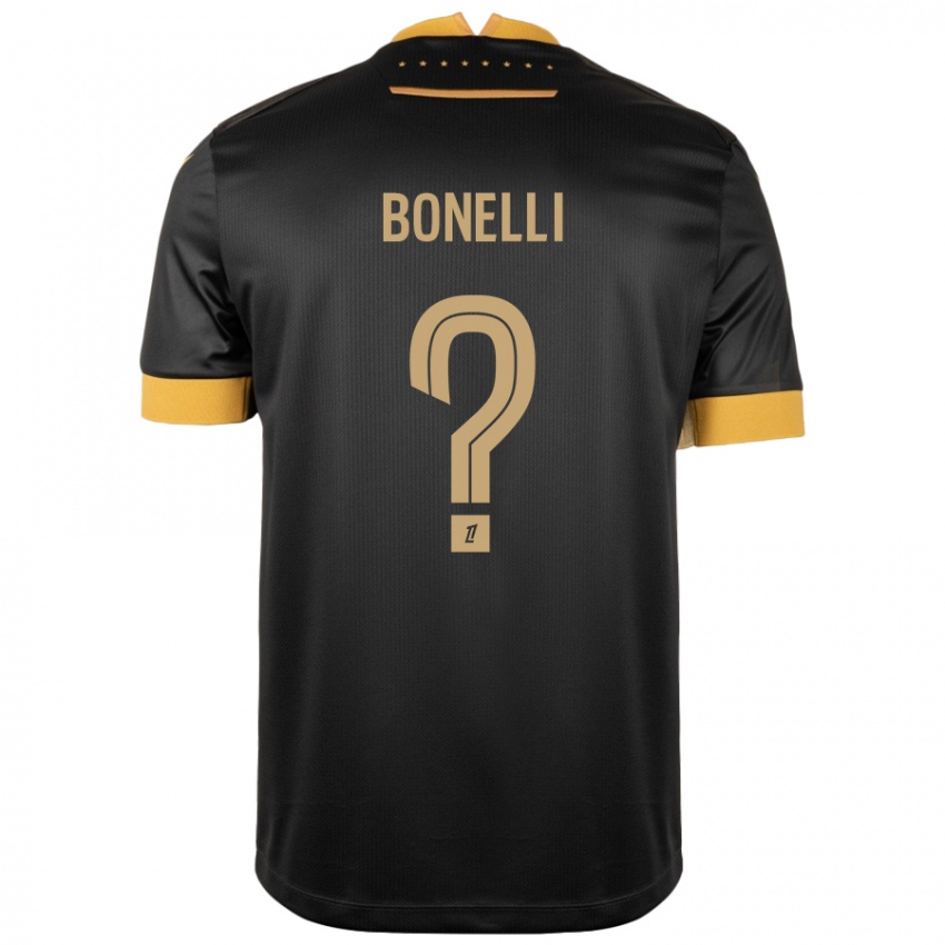 Niño Camiseta Lucas Bonelli #0 Negro Marrón 2ª Equipación 2024/25 La Camisa Argentina