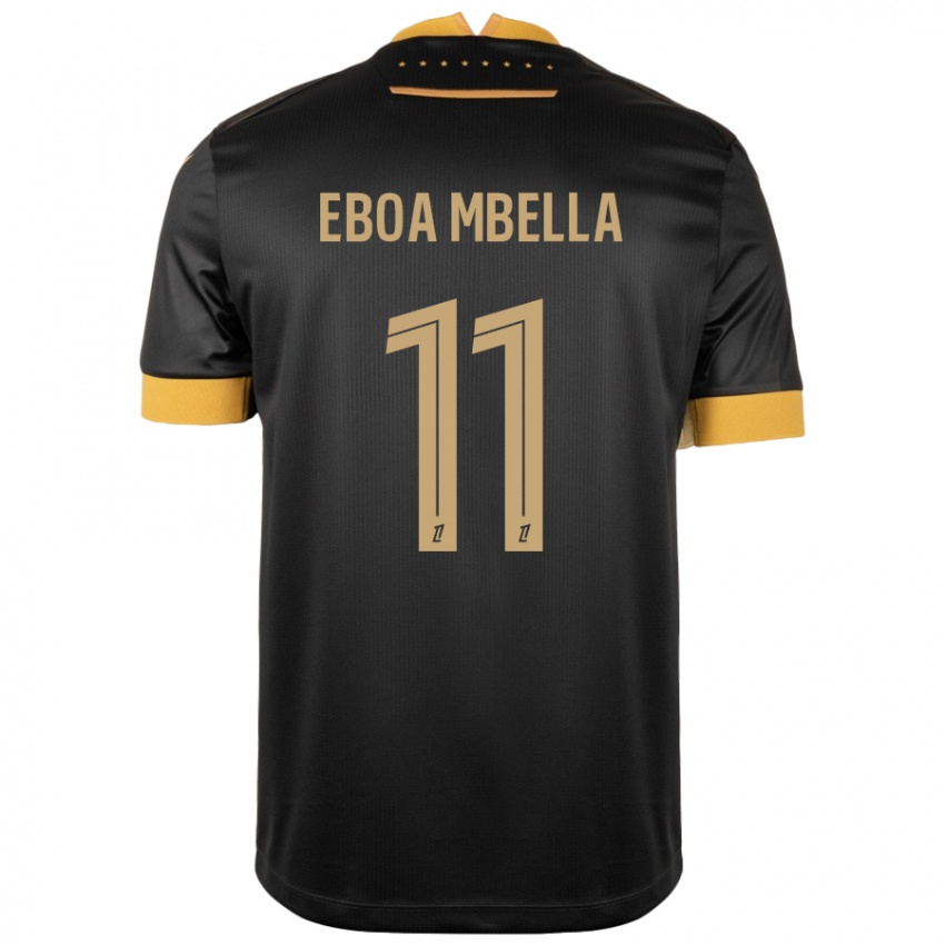 Niño Camiseta Eden Eboa Mbella #11 Negro Marrón 2ª Equipación 2024/25 La Camisa Argentina