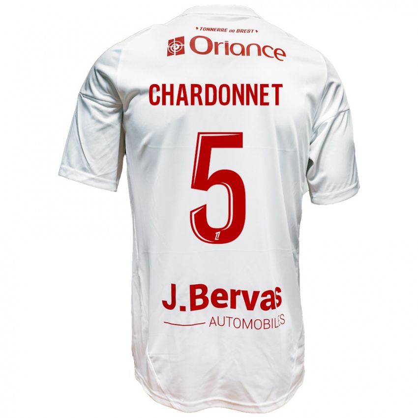 Niño Camiseta Brendan Chardonnet #5 Blanco Rojo 2ª Equipación 2024/25 La Camisa Argentina