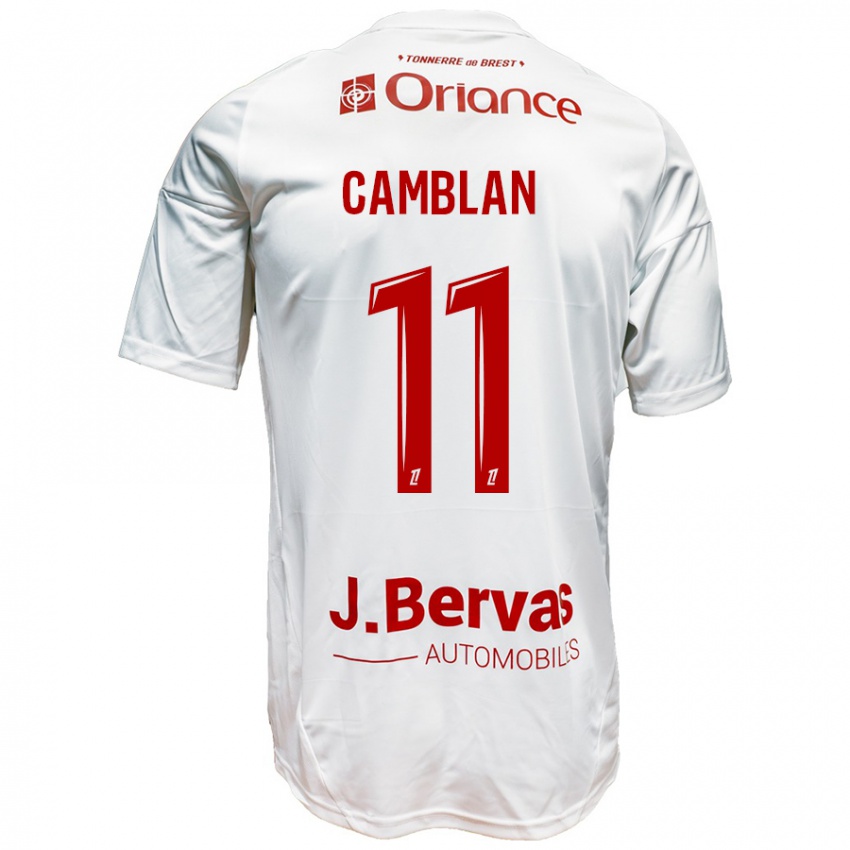 Niño Camiseta Axel Camblan #11 Blanco Rojo 2ª Equipación 2024/25 La Camisa Argentina