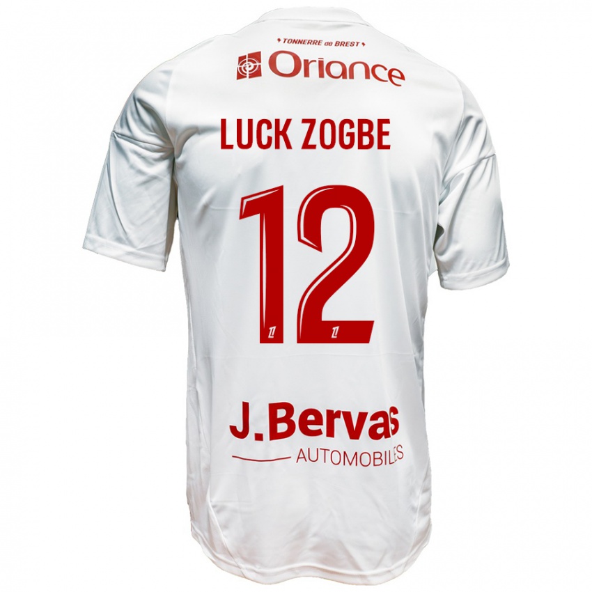 Niño Camiseta Luck Zogbé #12 Blanco Rojo 2ª Equipación 2024/25 La Camisa Argentina