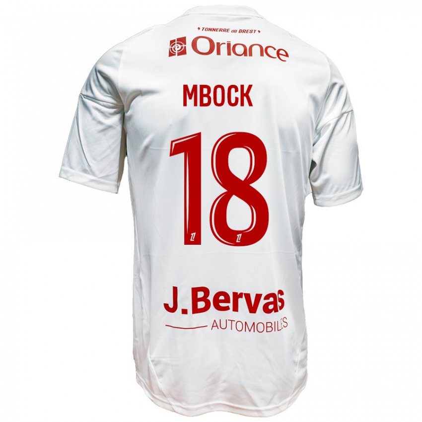 Niño Camiseta Hianga'a Mbock #18 Blanco Rojo 2ª Equipación 2024/25 La Camisa Argentina