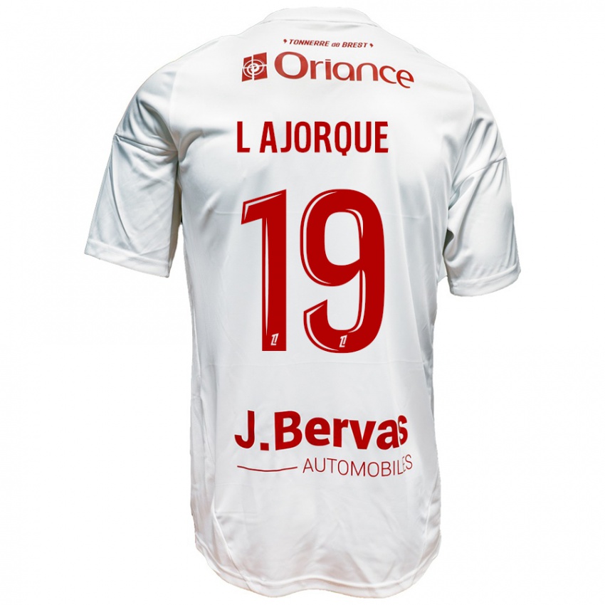 Niño Camiseta Ludovic Ajorque #19 Blanco Rojo 2ª Equipación 2024/25 La Camisa Argentina