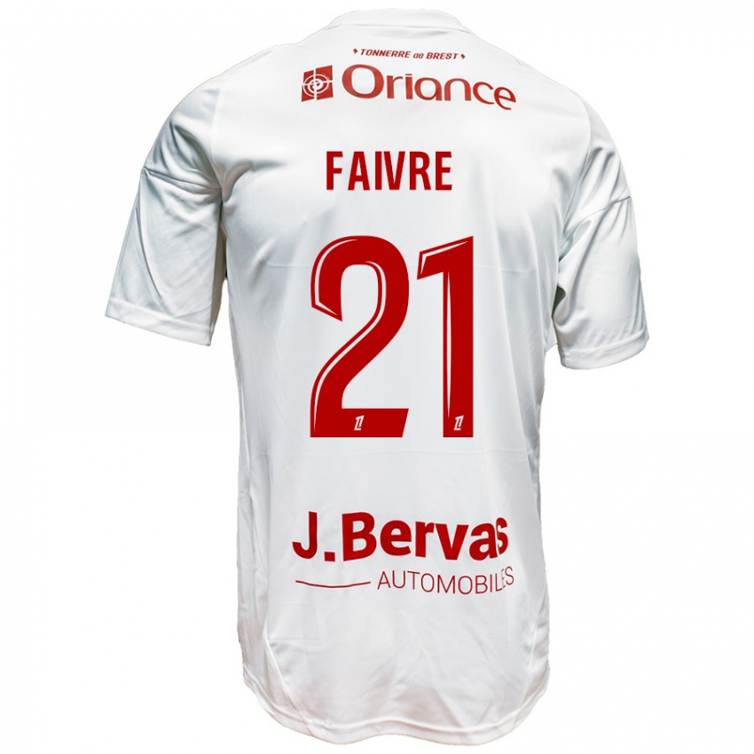 Niño Camiseta Romain Faivre #21 Blanco Rojo 2ª Equipación 2024/25 La Camisa Argentina