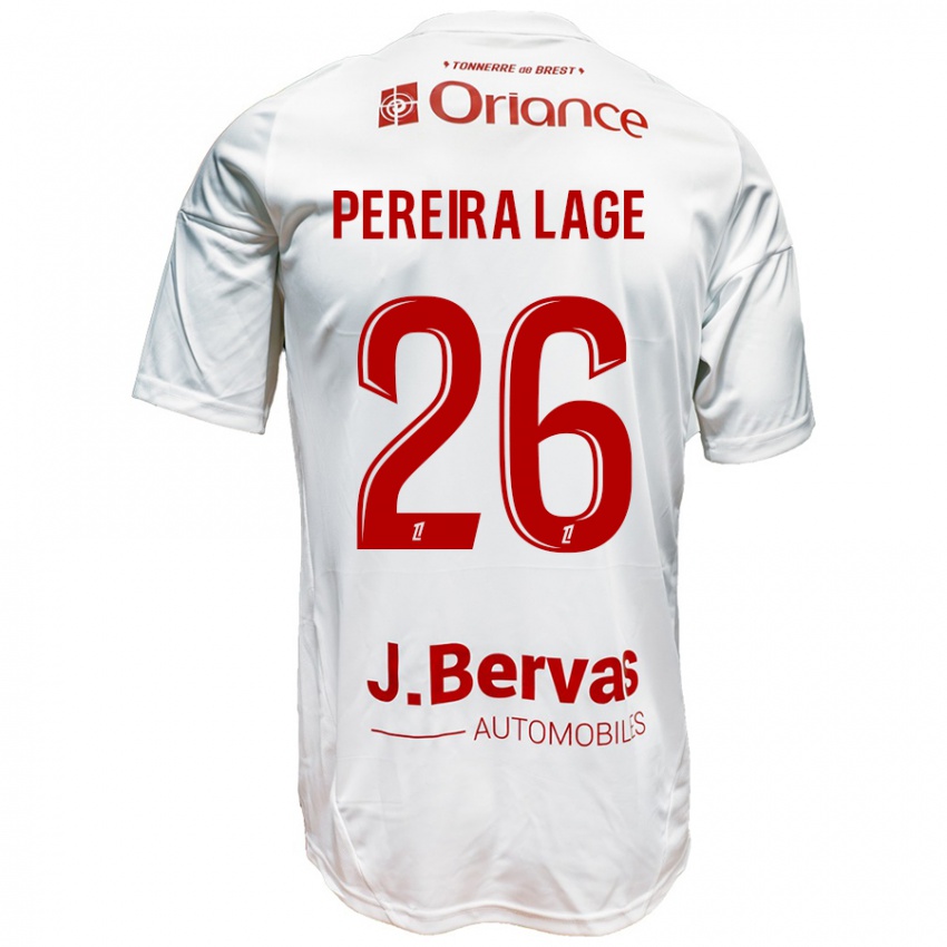 Niño Camiseta Mathias Pereira Lage #26 Blanco Rojo 2ª Equipación 2024/25 La Camisa Argentina