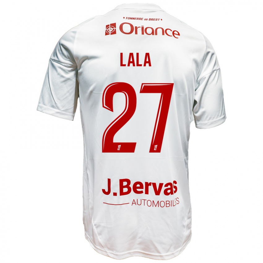 Niño Camiseta Kenny Lala #27 Blanco Rojo 2ª Equipación 2024/25 La Camisa Argentina