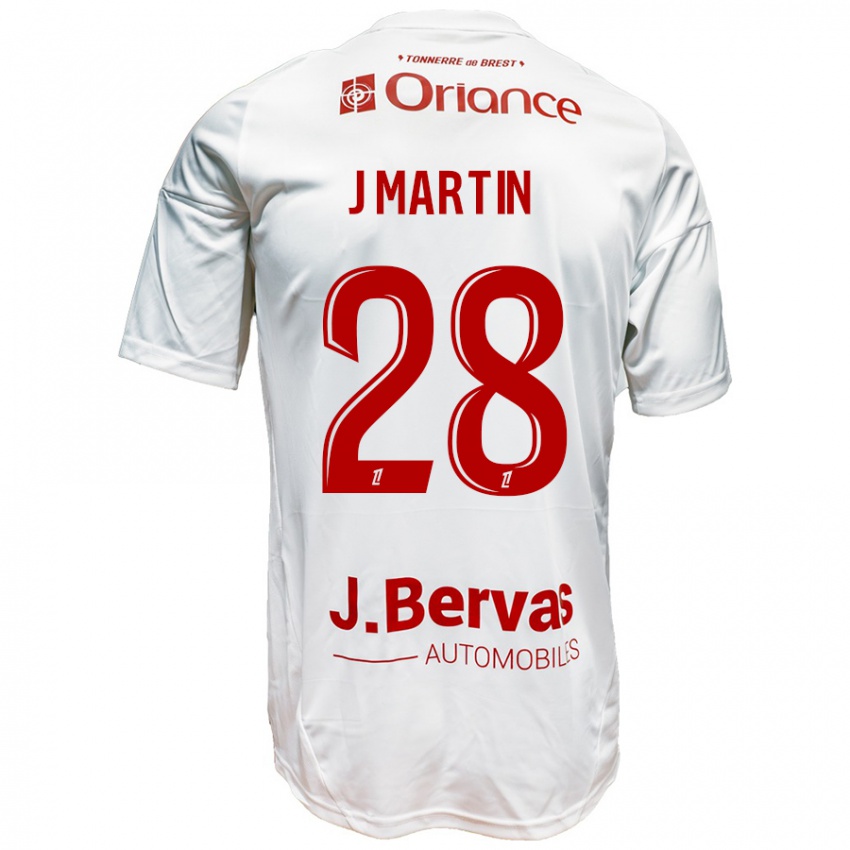 Niño Camiseta Jonas Martin #28 Blanco Rojo 2ª Equipación 2024/25 La Camisa Argentina