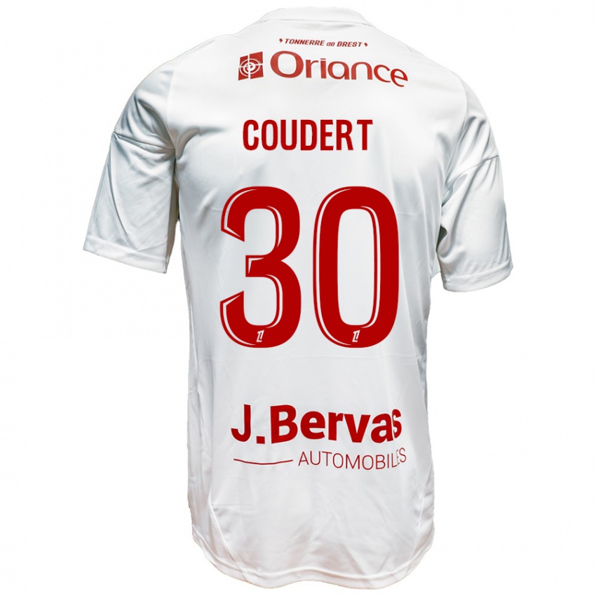 Niño Camiseta Grégoire Coudert #30 Blanco Rojo 2ª Equipación 2024/25 La Camisa Argentina