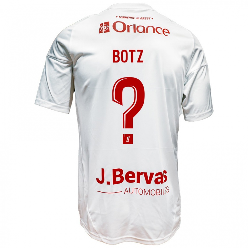 Niño Camiseta Léo Botz #0 Blanco Rojo 2ª Equipación 2024/25 La Camisa Argentina