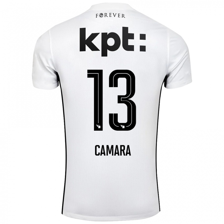 Niño Camiseta Mohamed Camara #13 Blanco Negro 2ª Equipación 2024/25 La Camisa Argentina