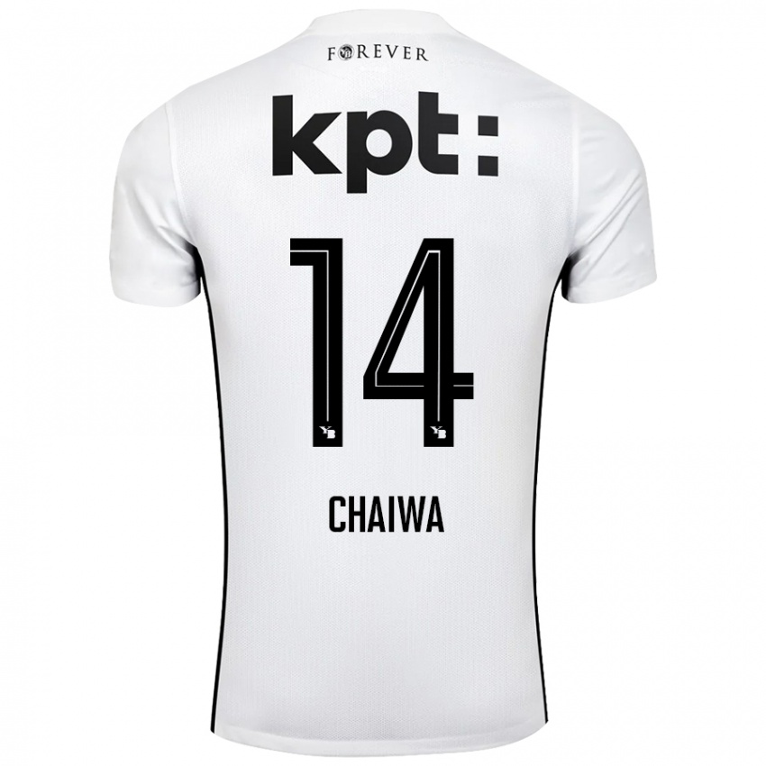 Niño Camiseta Miguel Chaiwa #14 Blanco Negro 2ª Equipación 2024/25 La Camisa Argentina