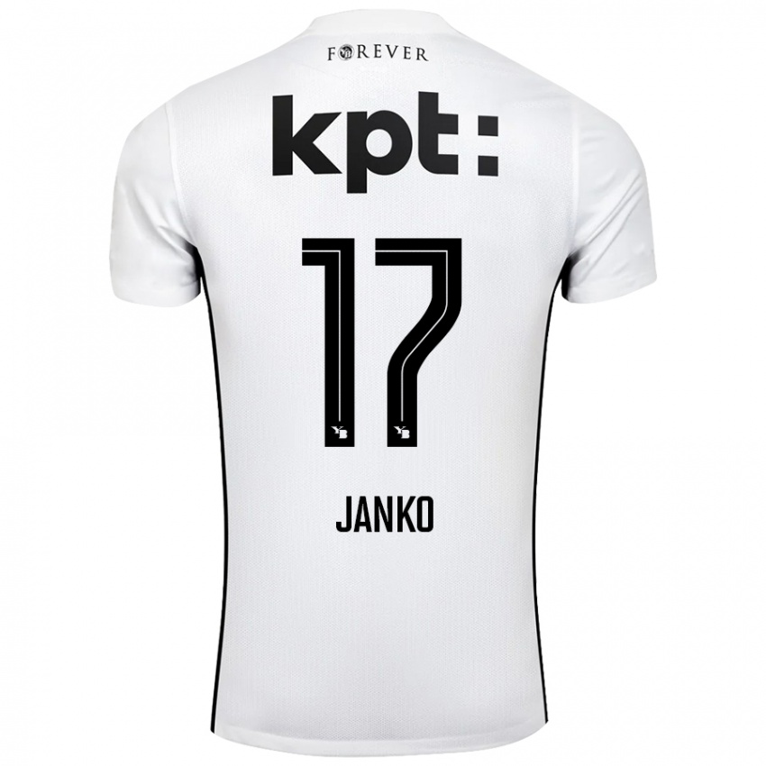 Niño Camiseta Saidy Janko #17 Blanco Negro 2ª Equipación 2024/25 La Camisa Argentina