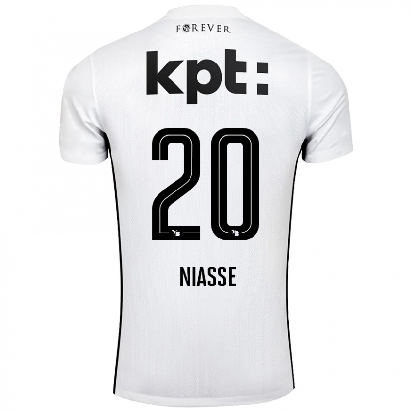 Niño Camiseta Cheikh Niasse #20 Blanco Negro 2ª Equipación 2024/25 La Camisa Argentina