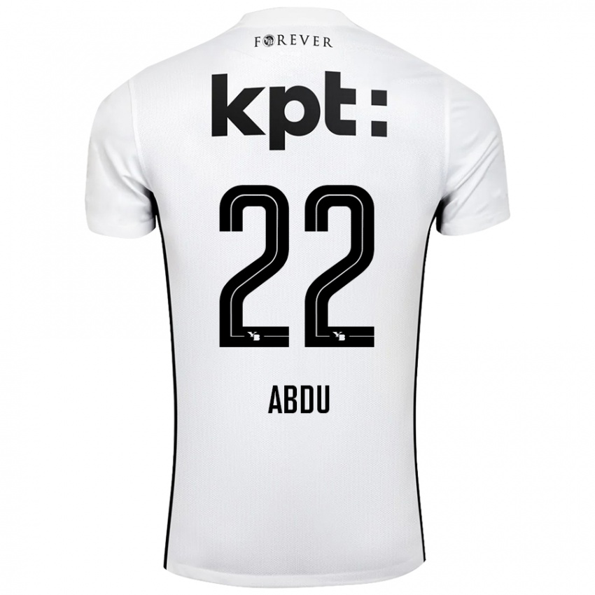 Niño Camiseta Abdu Conté #22 Blanco Negro 2ª Equipación 2024/25 La Camisa Argentina