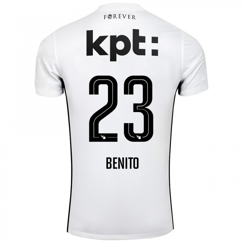 Niño Camiseta Loris Benito #23 Blanco Negro 2ª Equipación 2024/25 La Camisa Argentina