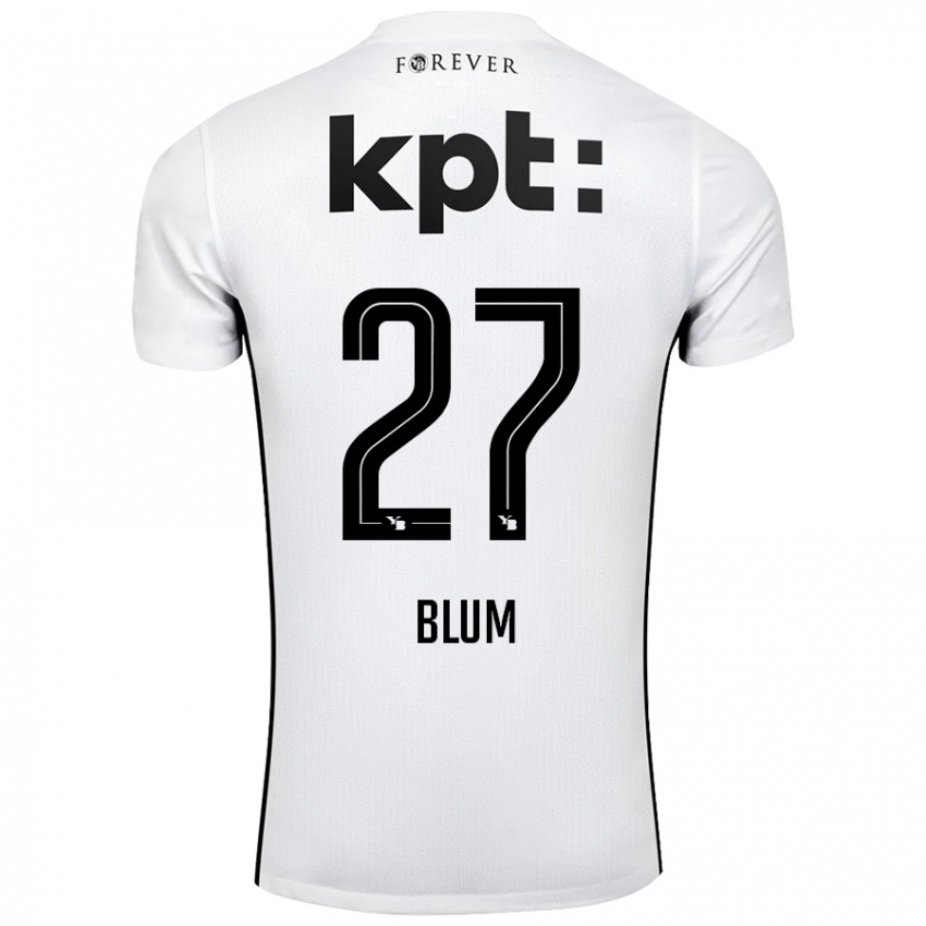 Niño Camiseta Lewin Blum #27 Blanco Negro 2ª Equipación 2024/25 La Camisa Argentina