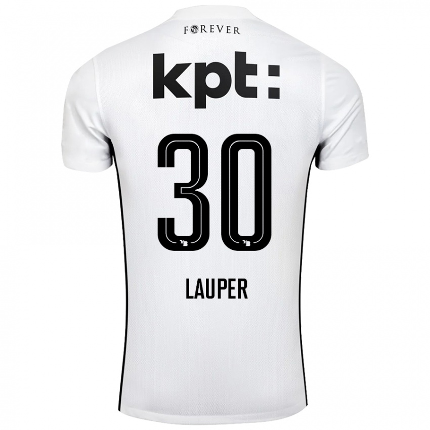 Niño Camiseta Sandro Lauper #30 Blanco Negro 2ª Equipación 2024/25 La Camisa Argentina