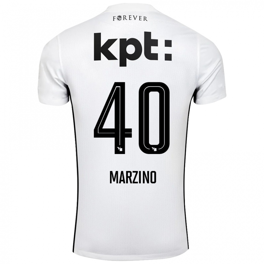 Niño Camiseta Dario Marzino #40 Blanco Negro 2ª Equipación 2024/25 La Camisa Argentina