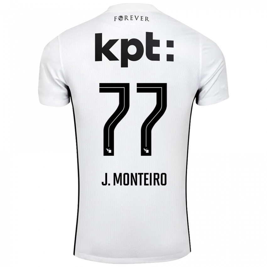 Niño Camiseta Joël Monteiro #77 Blanco Negro 2ª Equipación 2024/25 La Camisa Argentina