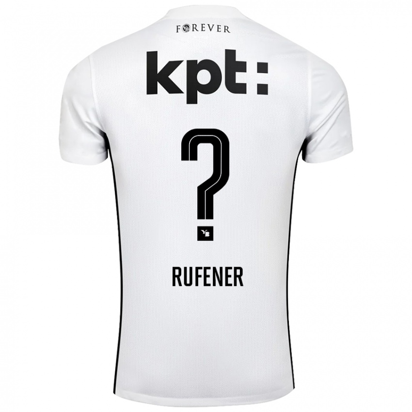 Niño Camiseta Elio Rufener #0 Blanco Negro 2ª Equipación 2024/25 La Camisa Argentina