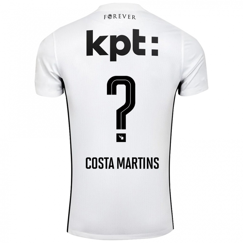 Niño Camiseta Yvann Costa Martins #0 Blanco Negro 2ª Equipación 2024/25 La Camisa Argentina