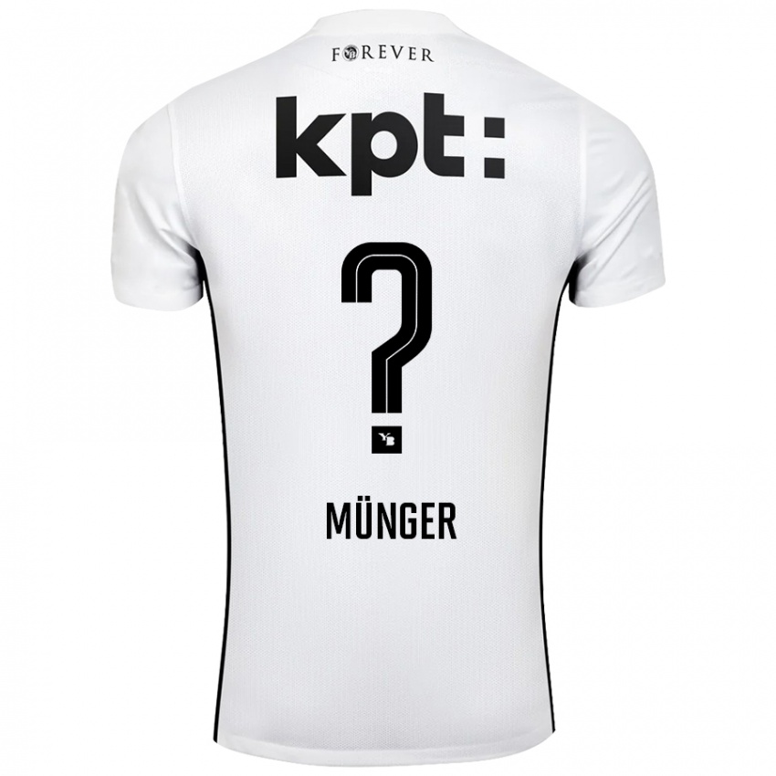 Niño Camiseta Nil Münger #0 Blanco Negro 2ª Equipación 2024/25 La Camisa Argentina