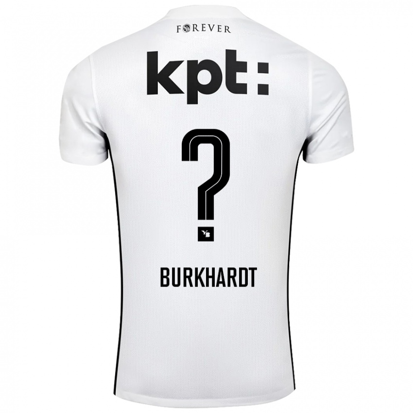 Niño Camiseta Alessio Burkhardt #0 Blanco Negro 2ª Equipación 2024/25 La Camisa Argentina